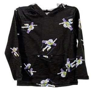 🍊5/$25 Spotted Zebra Pixar Kids Faded Black Buzz Shirt size 8